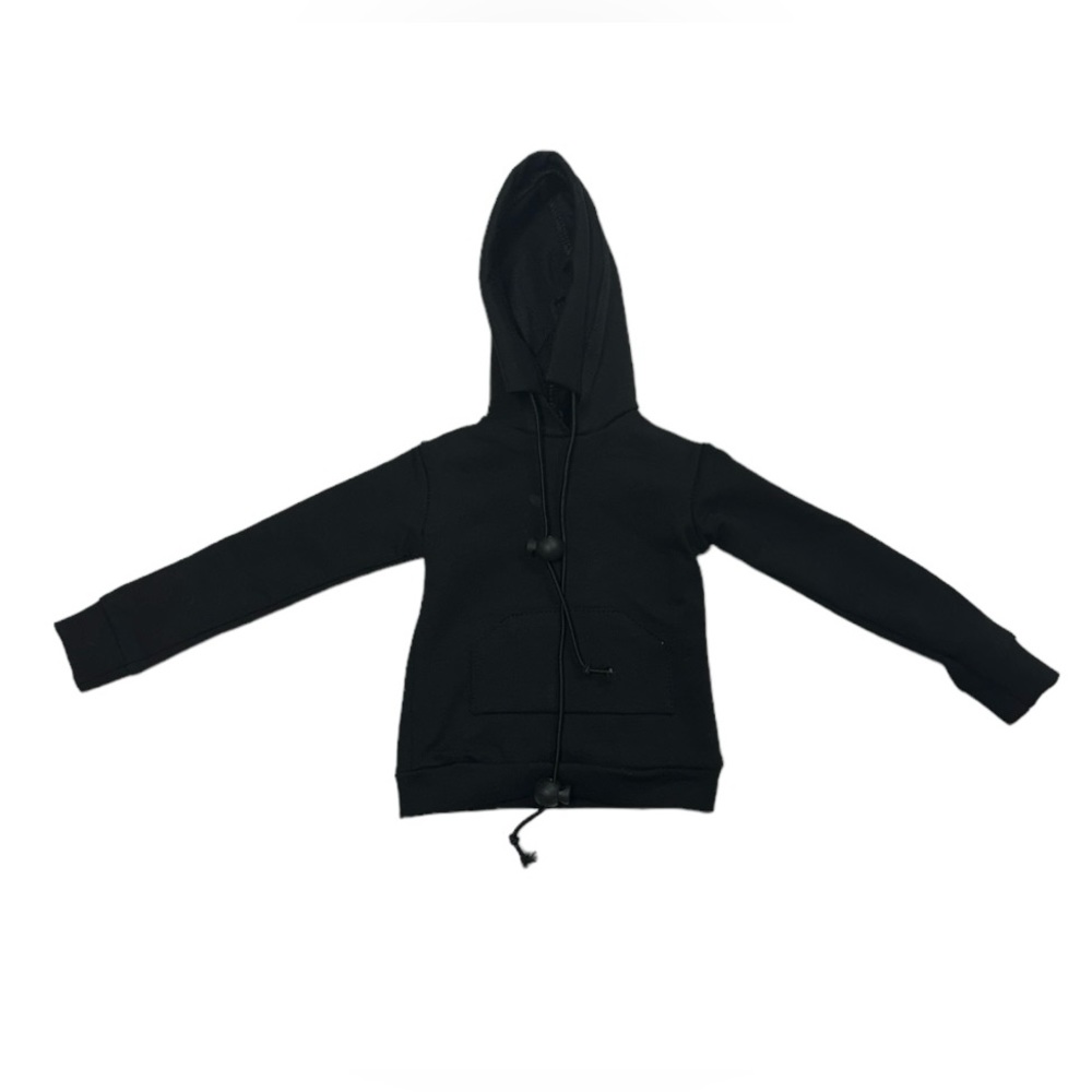 Doll sweater hoodie in black color. NWOT, never used. Size 1/4 (details below)